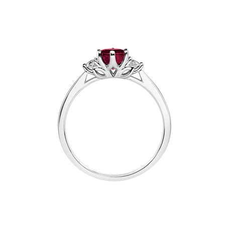 Prsten s diamanty a rubínem Midnight Serenity