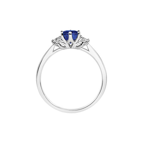 Prsten s diamanty a safírem Midnight Serenity