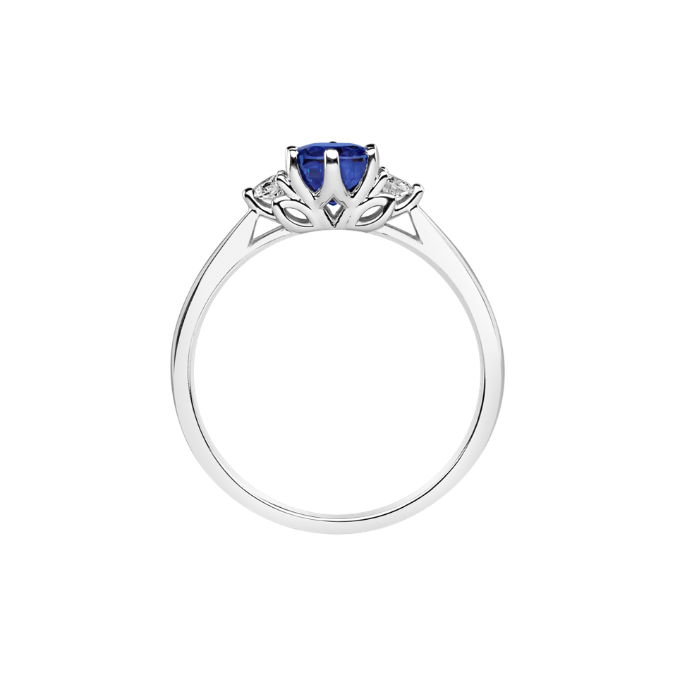 Prsten s diamanty a safírem Midnight Serenity