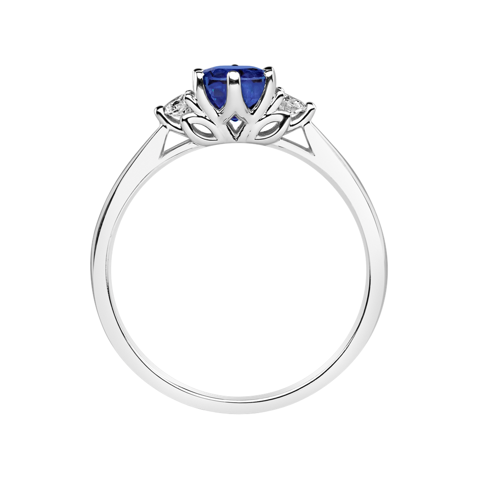 Prsten s diamanty a safírem Midnight Serenity