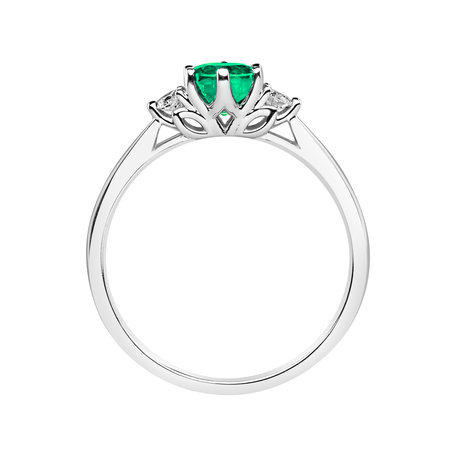 Prsten s diamanty a smaragdem Midnight Serenity