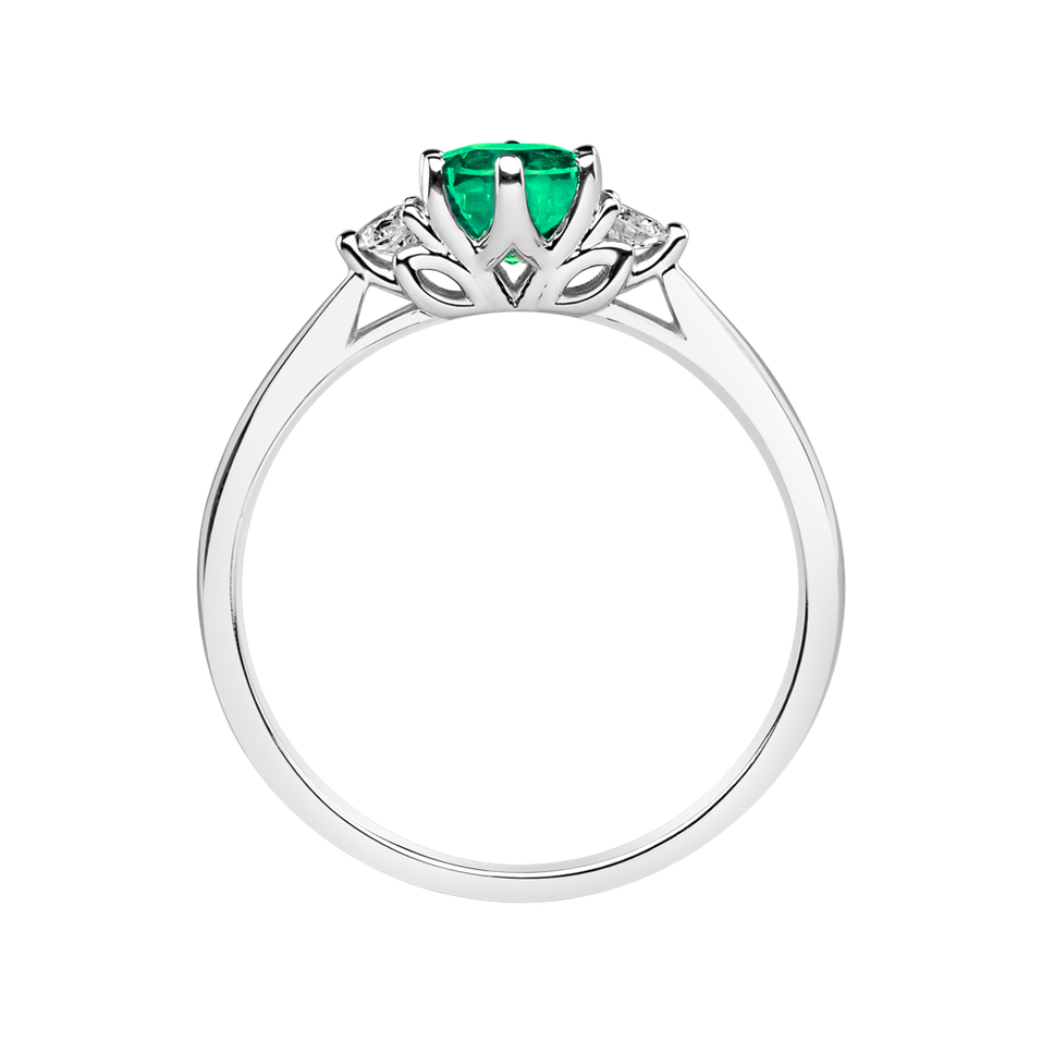 Prsten s diamanty a smaragdem Midnight Serenity