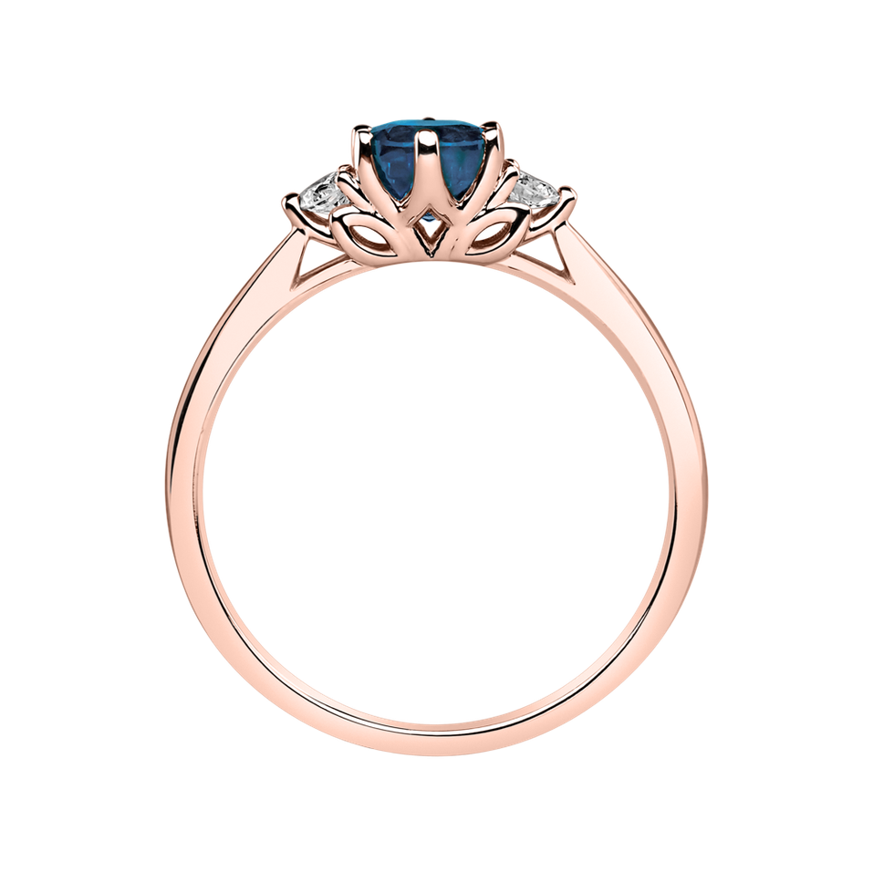 Prsten s diamanty a topazem Midnight Serenity