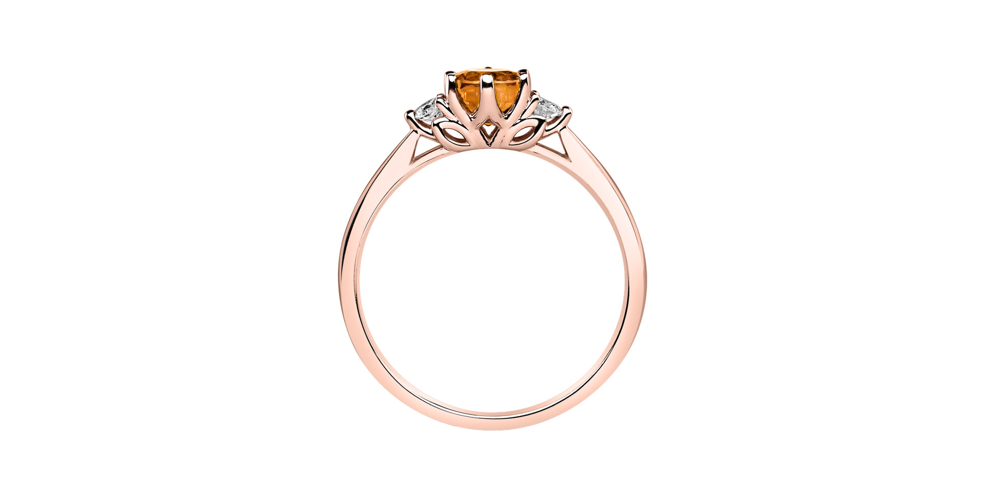 Prsten s diamanty a citrínem Midnight Serenity