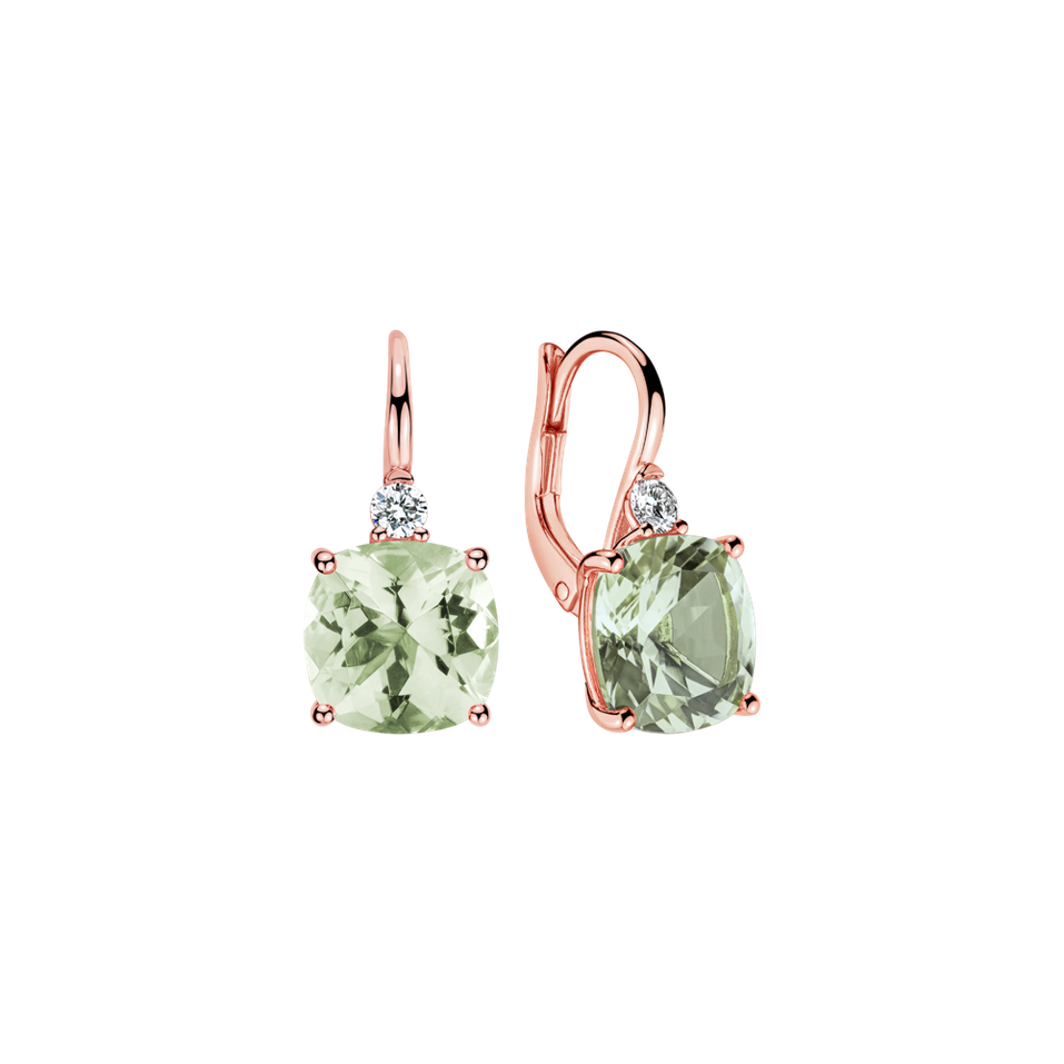 Náušnice s diamantem a ametystem The Countess