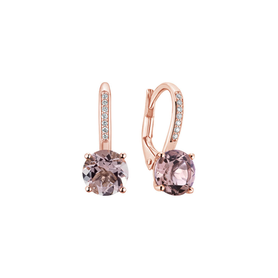 Náušnice s diamanty a morganitem Carleton