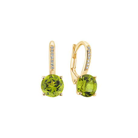 Náušnice s diamanty a peridotem Carleton
