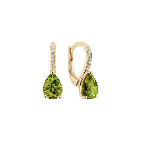 Náušnice s diamanty a peridotem Lauriene