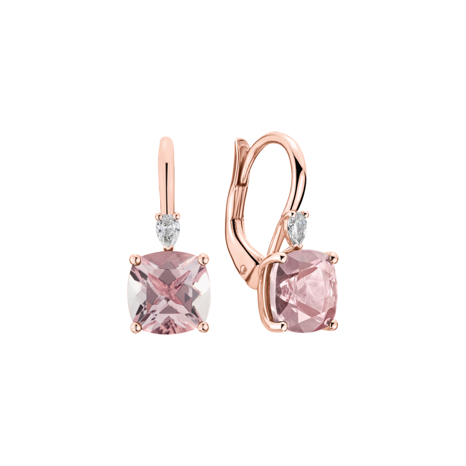 Náušnice s diamantem a morganitem Mirabel