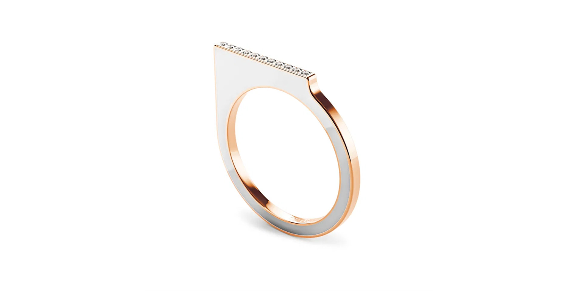 Prsten s diamanty a emailem Setario Square