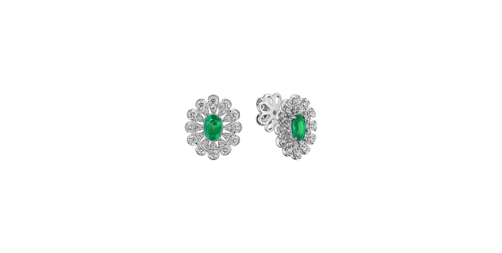 Diamond earrings with Emerald Starlight Bloom