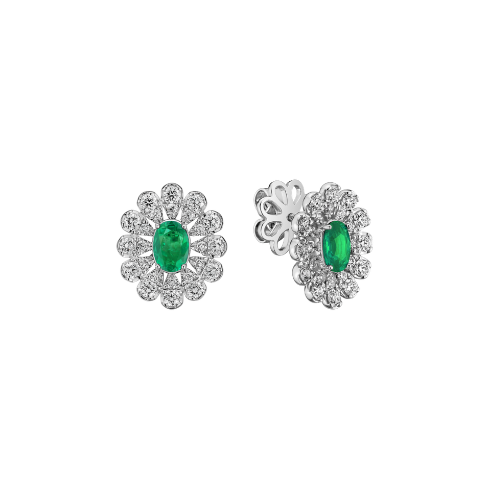Diamond earrings with Emerald Starlight Bloom