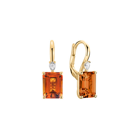 Náušnice s diamantem a citrínem Royal Cordelia