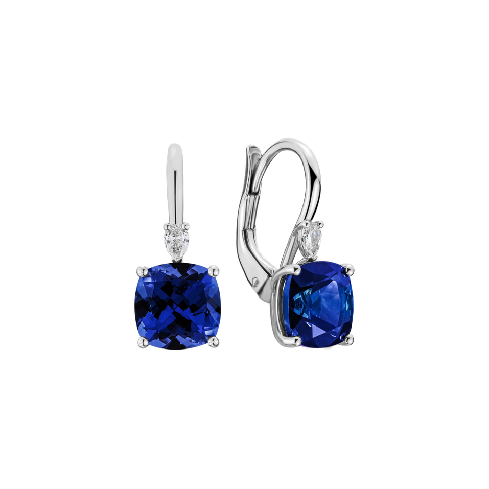 Náušnice s diamantem a safírem Cassian