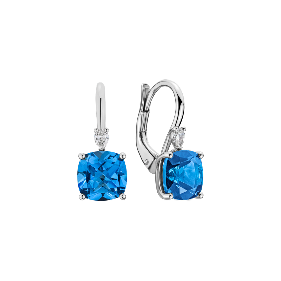 Náušnice s diamantem a topazem Cassian