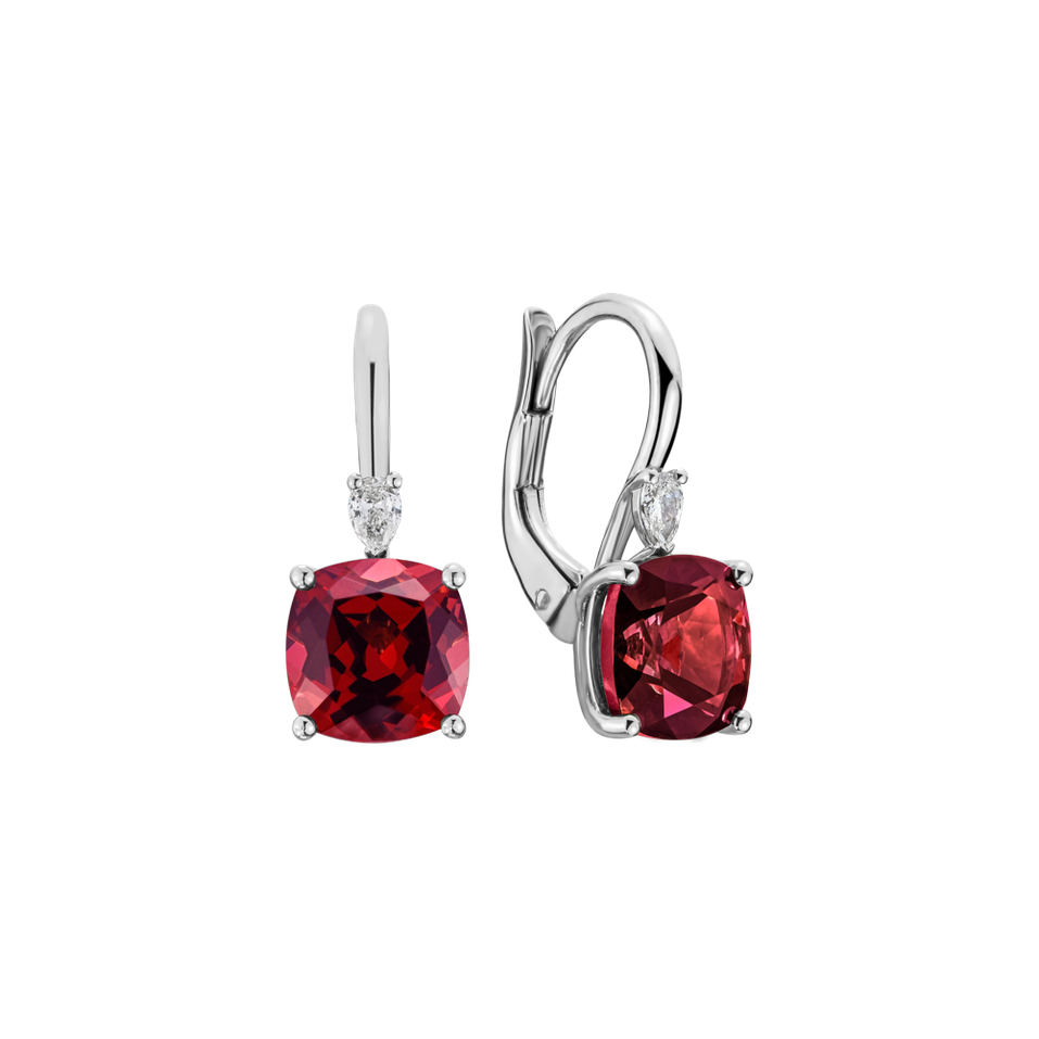 Náušnice s diamantem a rubínem Cassian