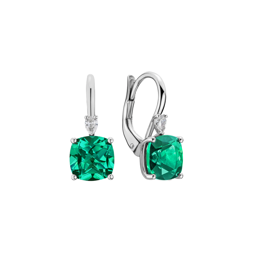 Náušnice s diamantem a smaragdem Cassian