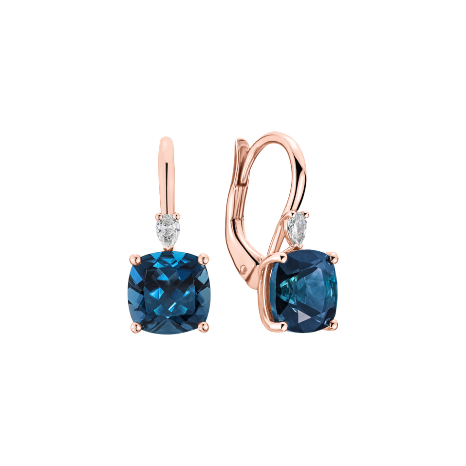 Náušnice s diamantem a topazem Cassian