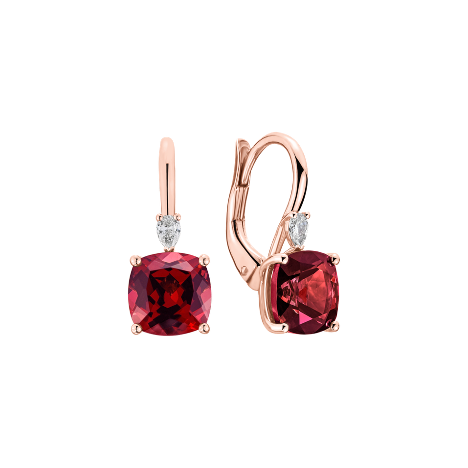 Náušnice s diamantem a rubínem Cassian