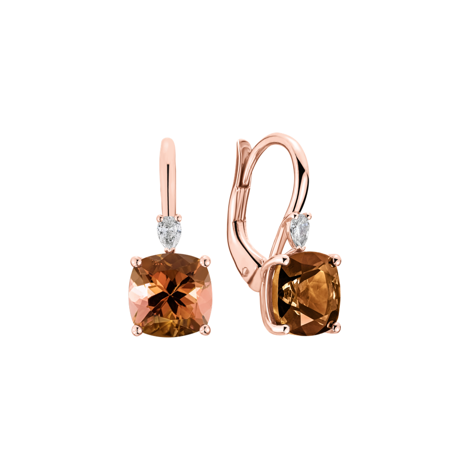 Náušnice s diamantem a turmalínem Cassian