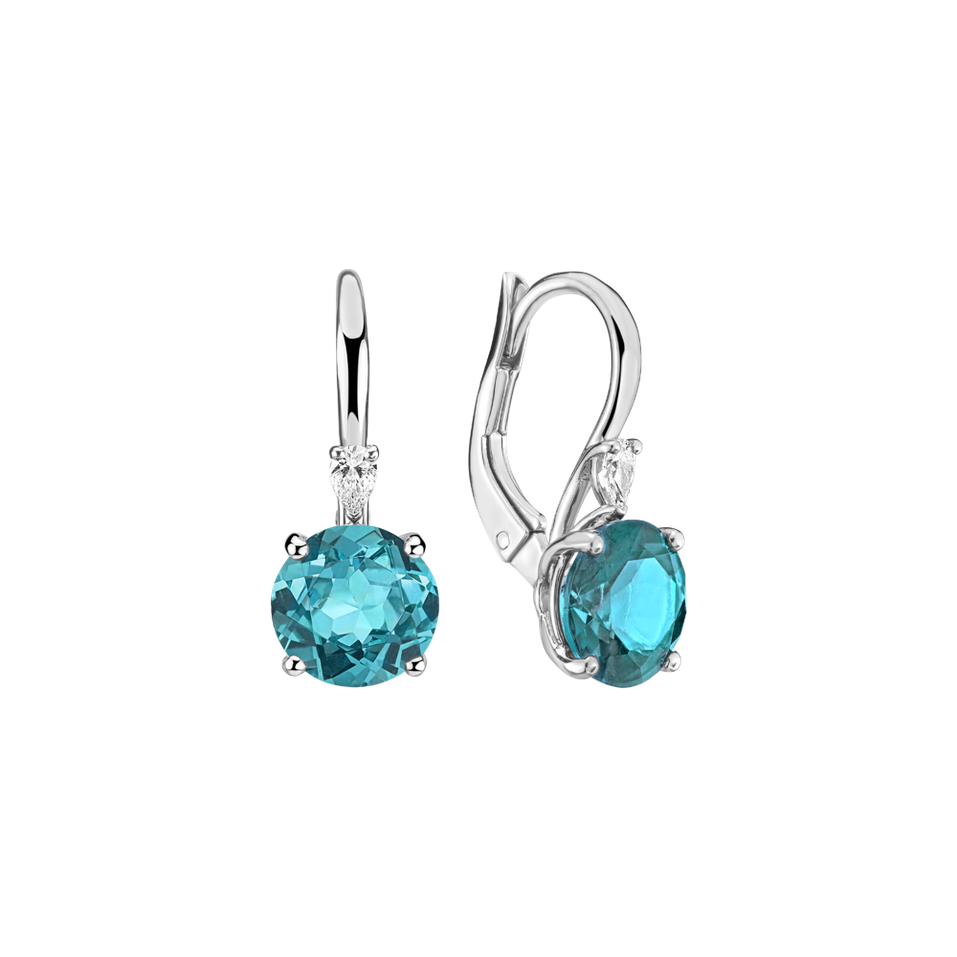 Náušnice s diamantem a apatitem Noctir