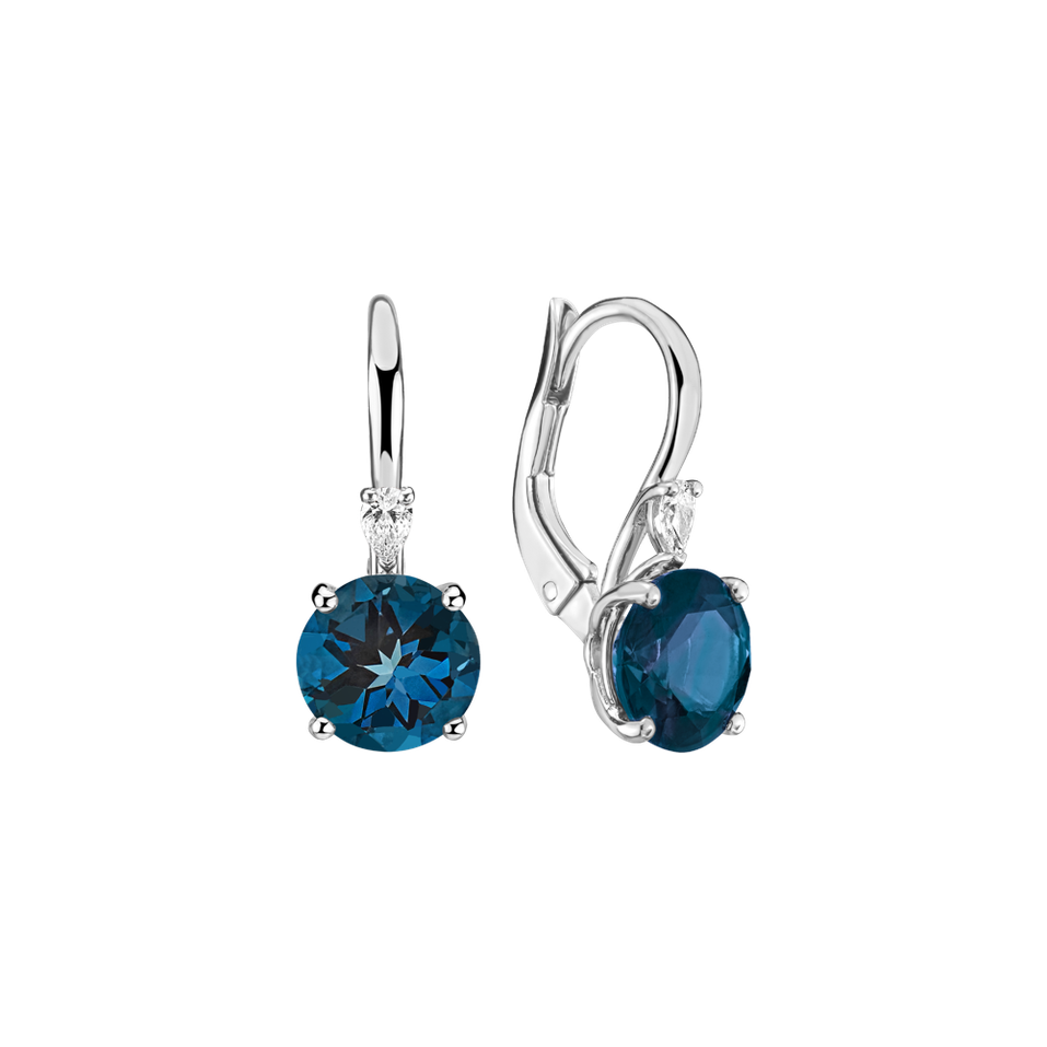 Náušnice s diamantem a topazem Mariella