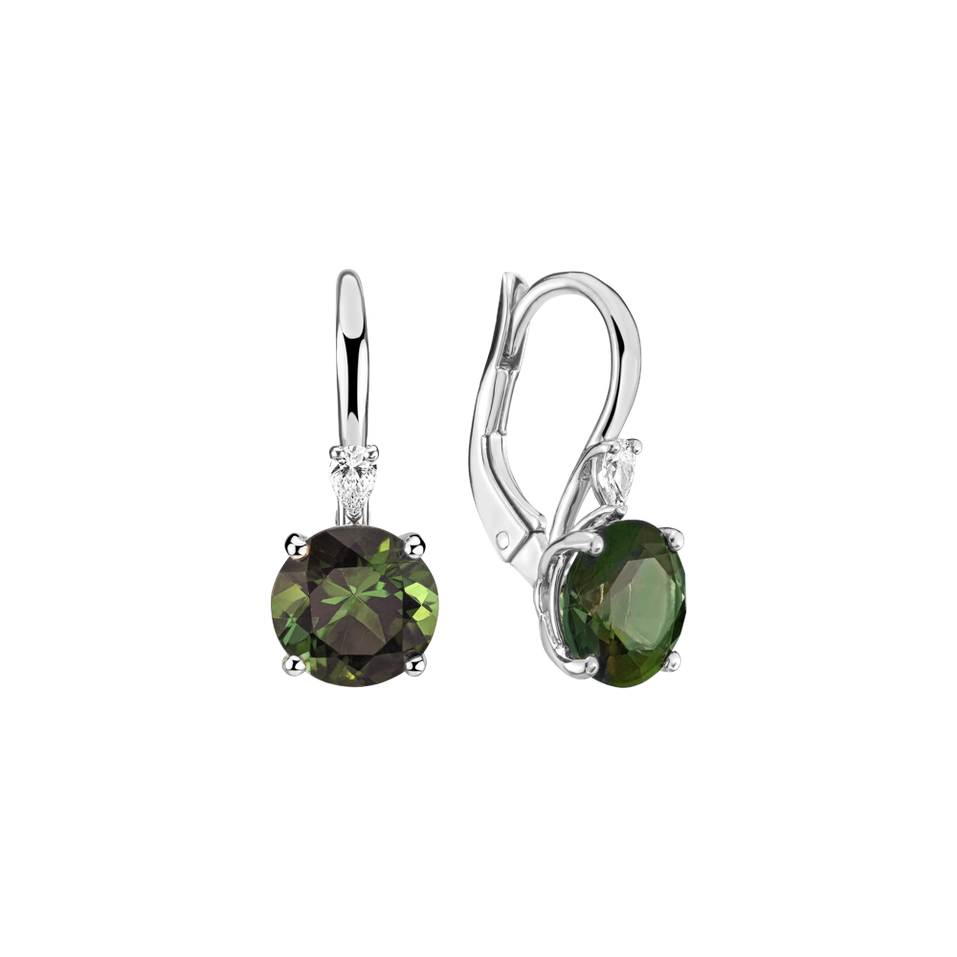 Náušnice s diamantem a turmalínem Noctir