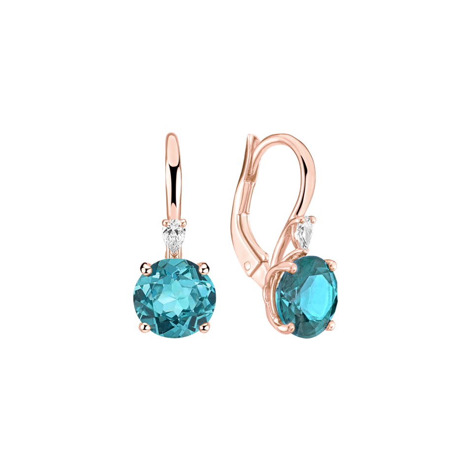 Náušnice s diamantem a apatitem Noctir