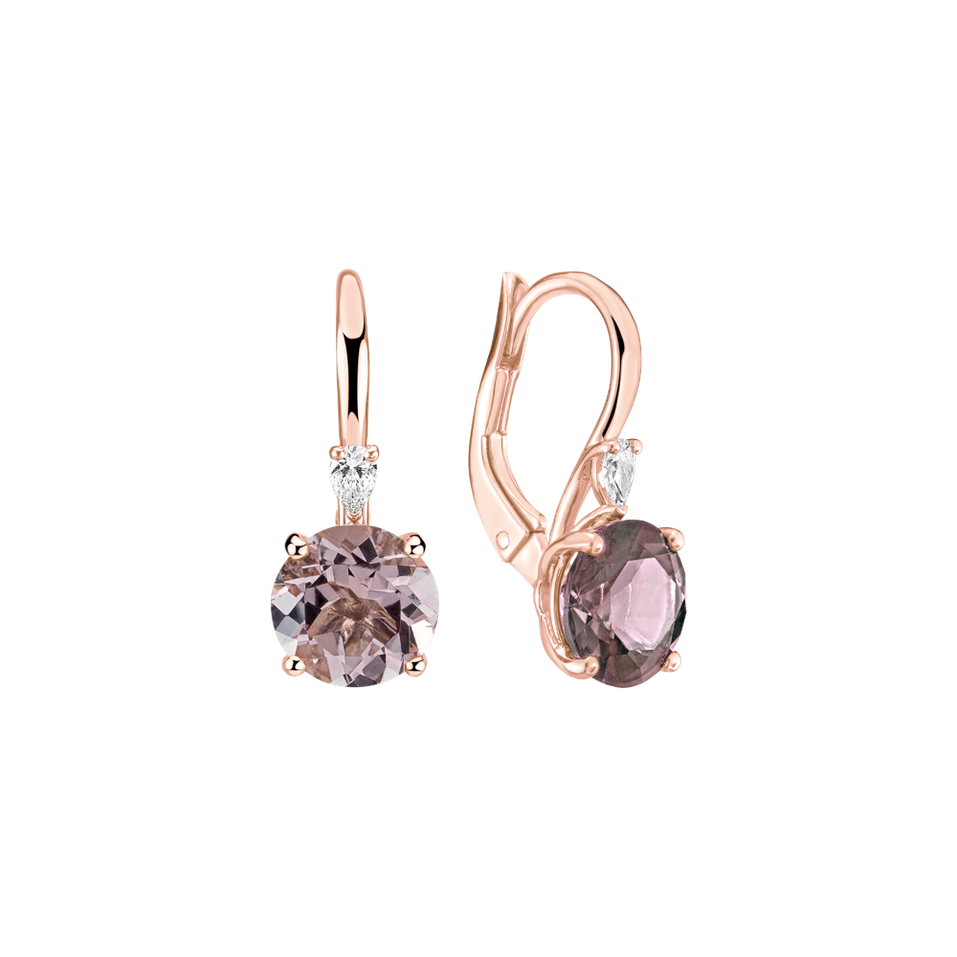 Náušnice s diamantem a morganitem Noctir