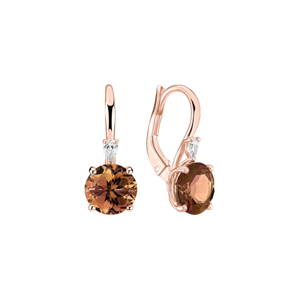 Náušnice s diamantem a turmalínem Noctir