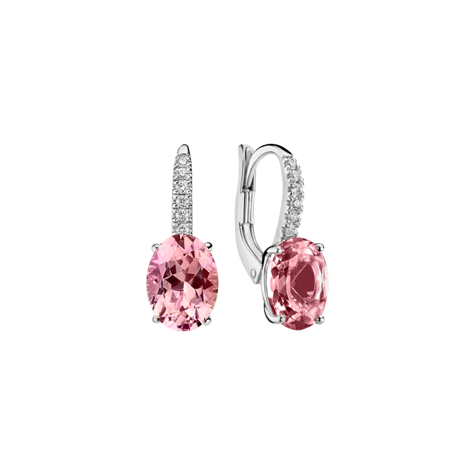 Náušnice s diamanty a turmalínem Iris Elegance