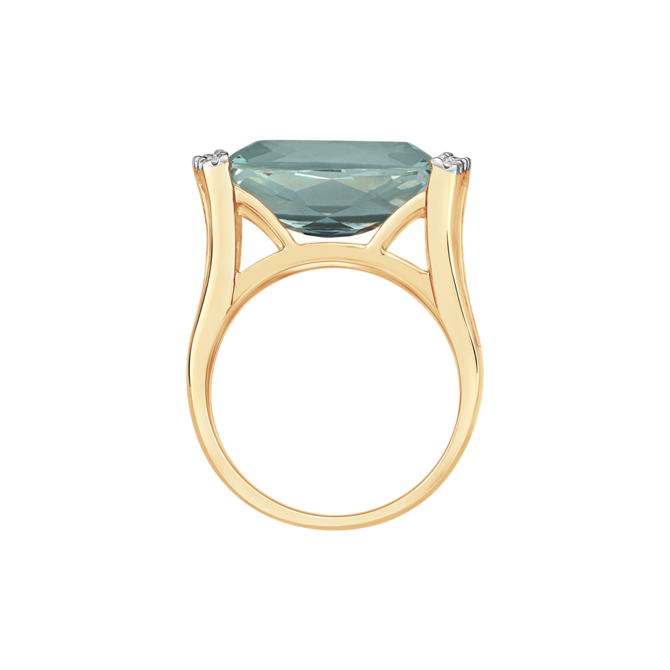 Prsten s diamanty a ametystem Cleantha