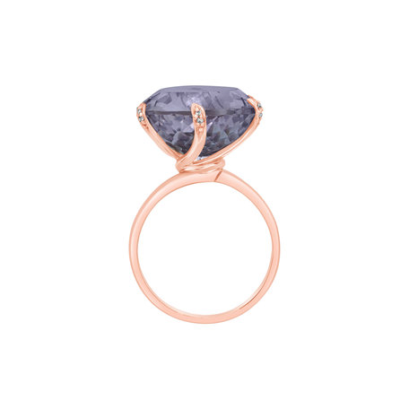 Prsten s diamanty a ametystem Audrielle