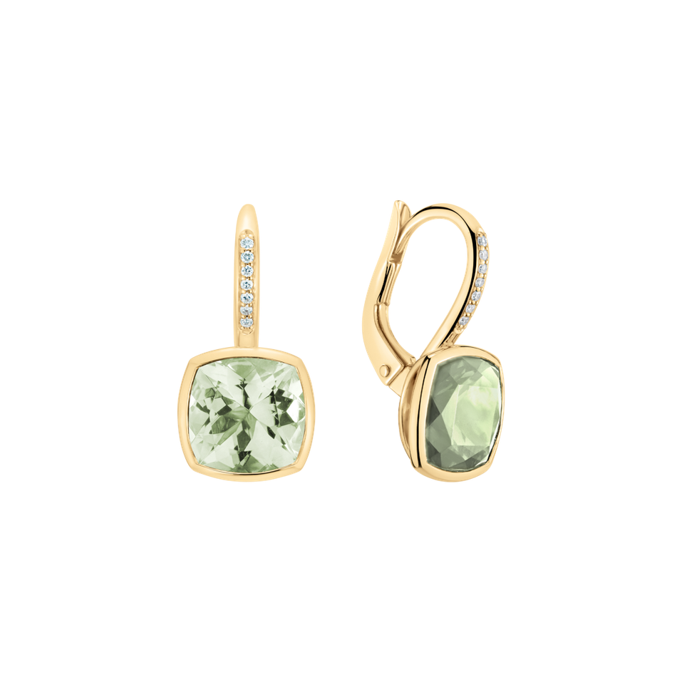 Náušnice s diamanty a ametystem Carelia