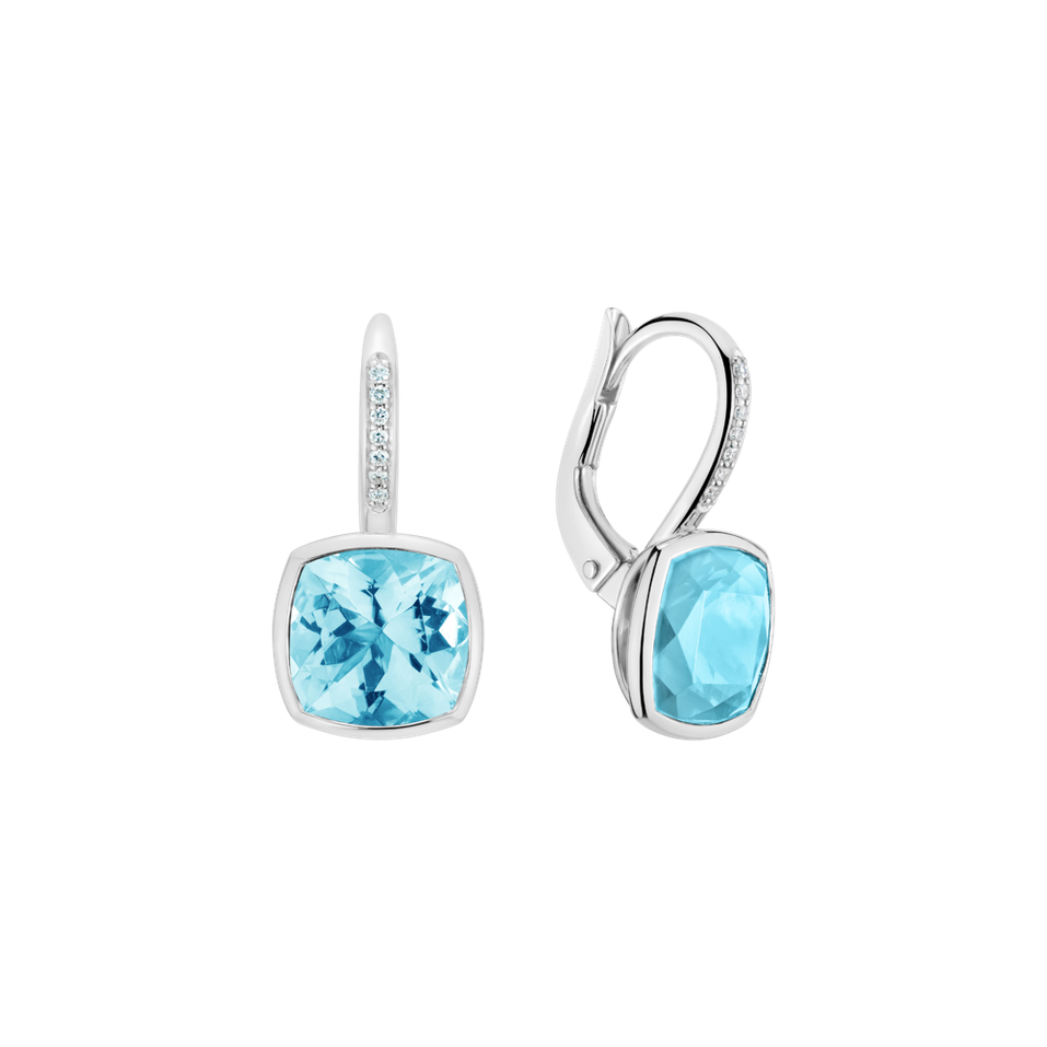 Náušnice s diamanty a topazem Carelia