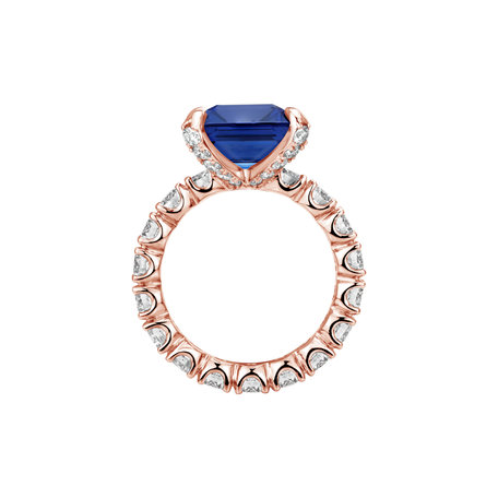 Prsten s diamanty a tanzanitem Fragment of Sky