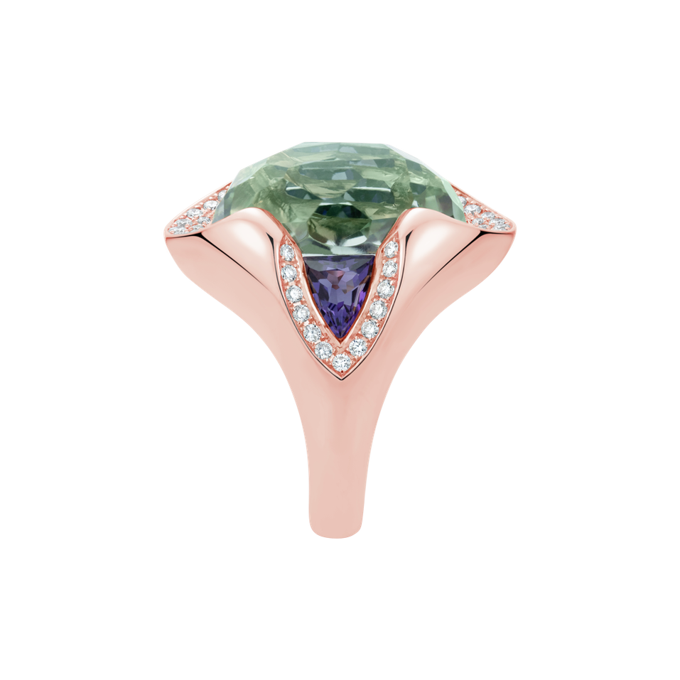 Prsten s diamanty a ametysty Viridian Grace