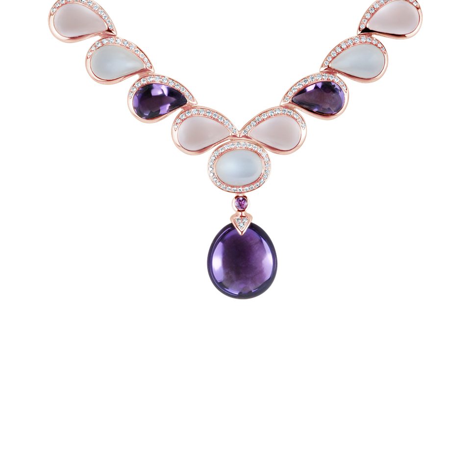 Náhrdelník s diamanty a drahokamy Aurora Haze