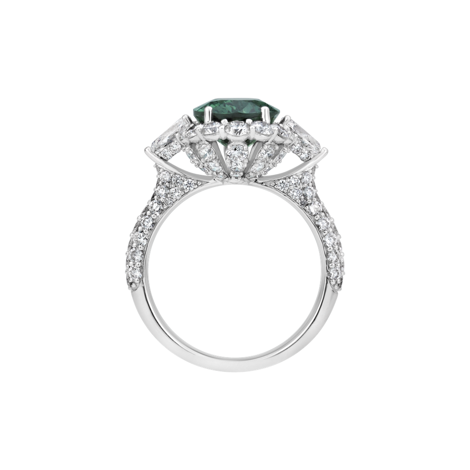 Prsten s diamanty a turmalínem Lorienth