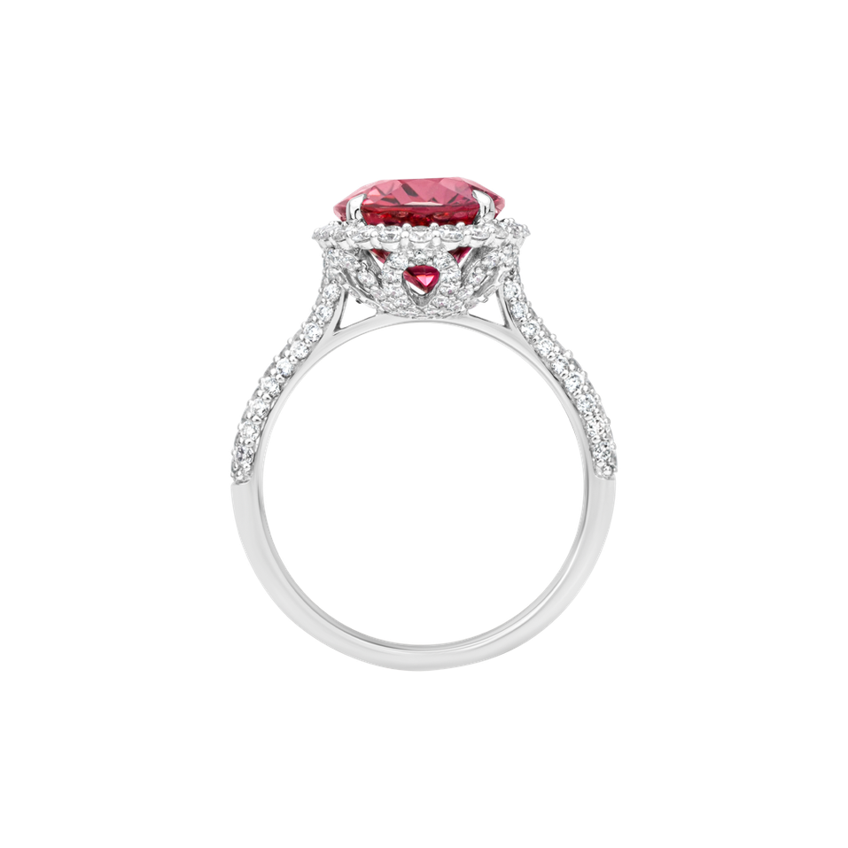 Prsten s diamanty a turmalínem Blush of Eternity