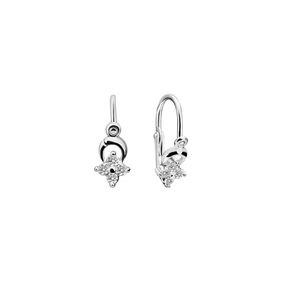 Dětské náušnice s diamanty Flower