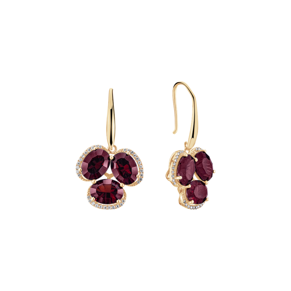 Náušnice s diamanty a granátem Harmony With Pride