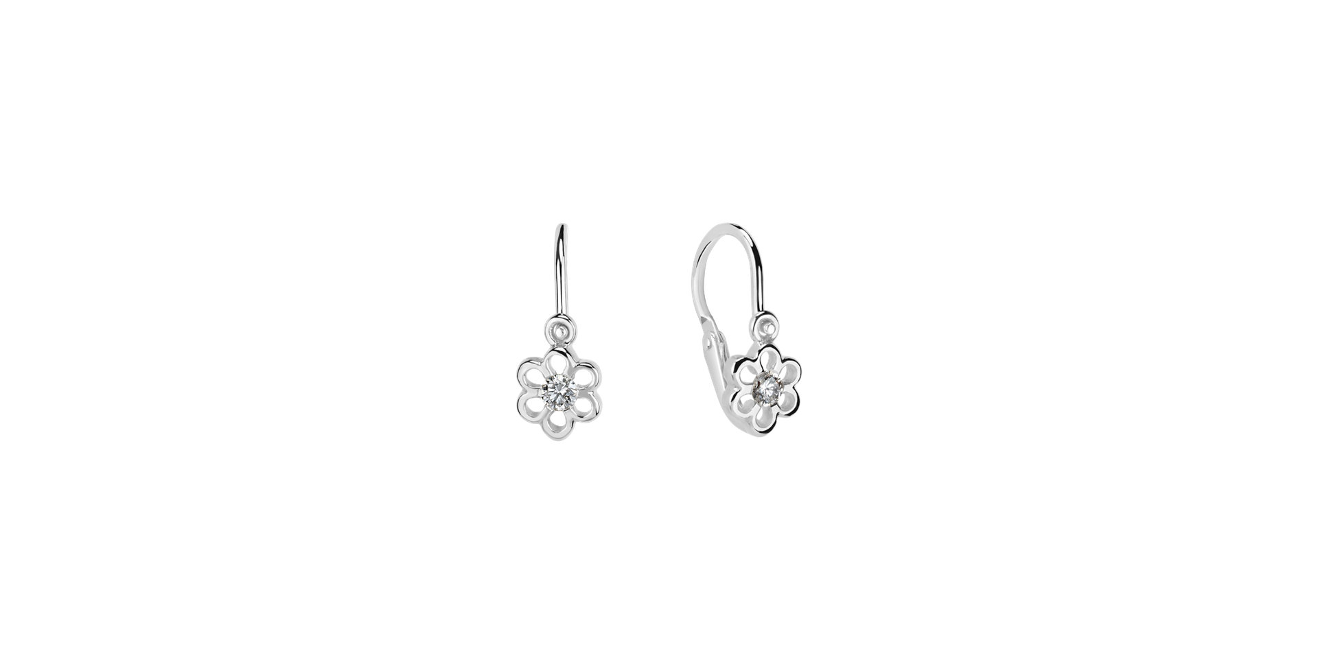 Dětské náušnice s diamantem Baby Charm