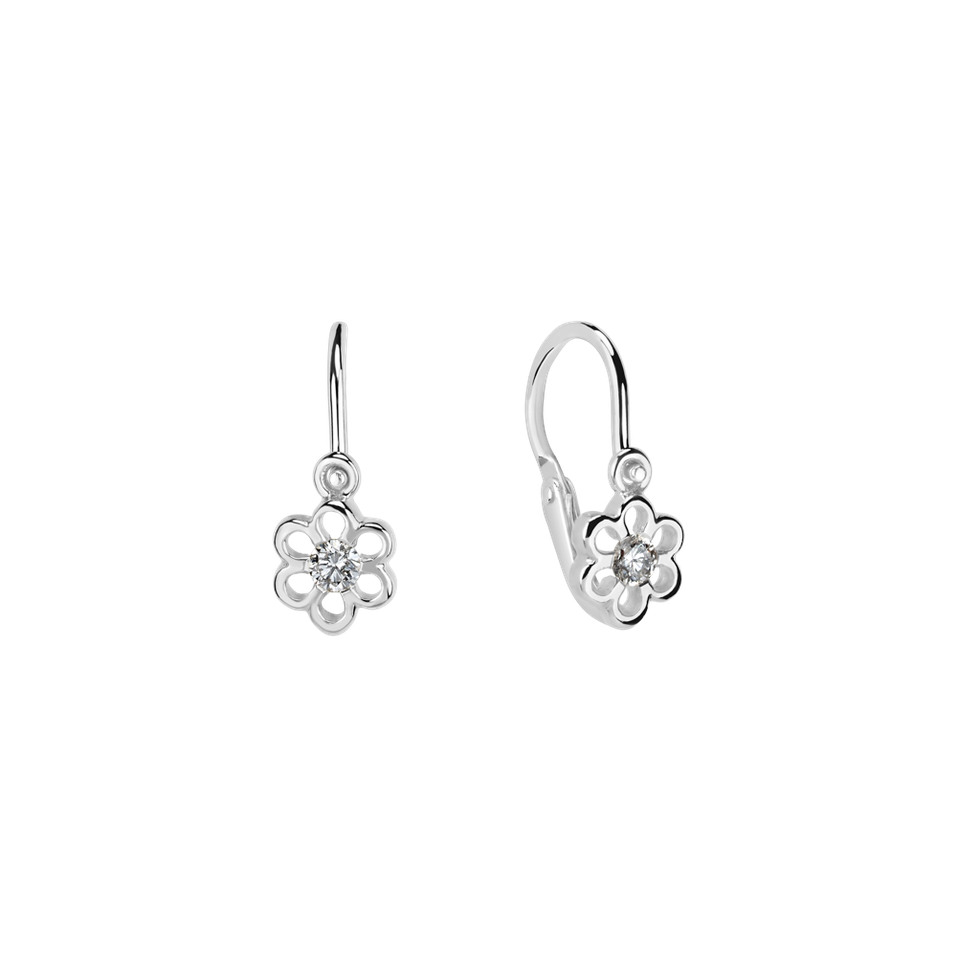 Dětské náušnice s diamantem Baby Charm