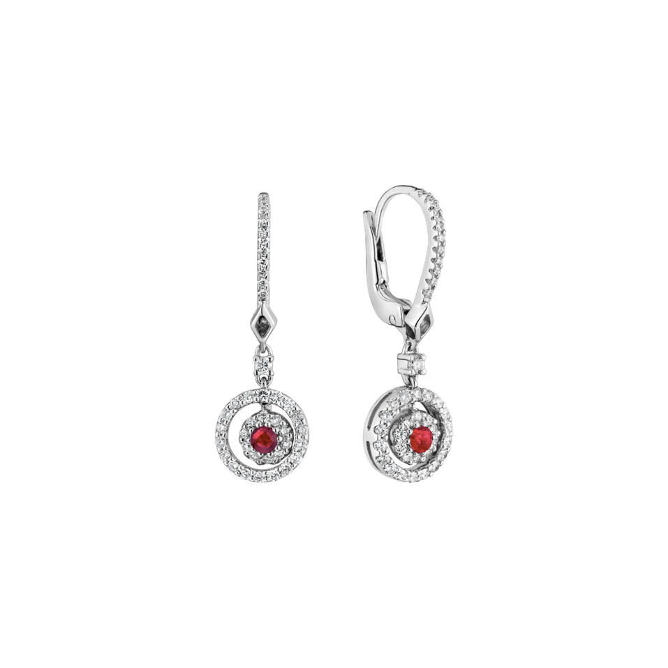 Náušnice s diamanty a rubíny Rose Hope