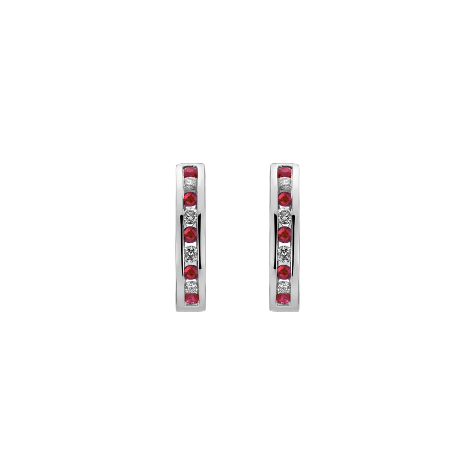 Náušnice s diamanty a rubíny Avianna