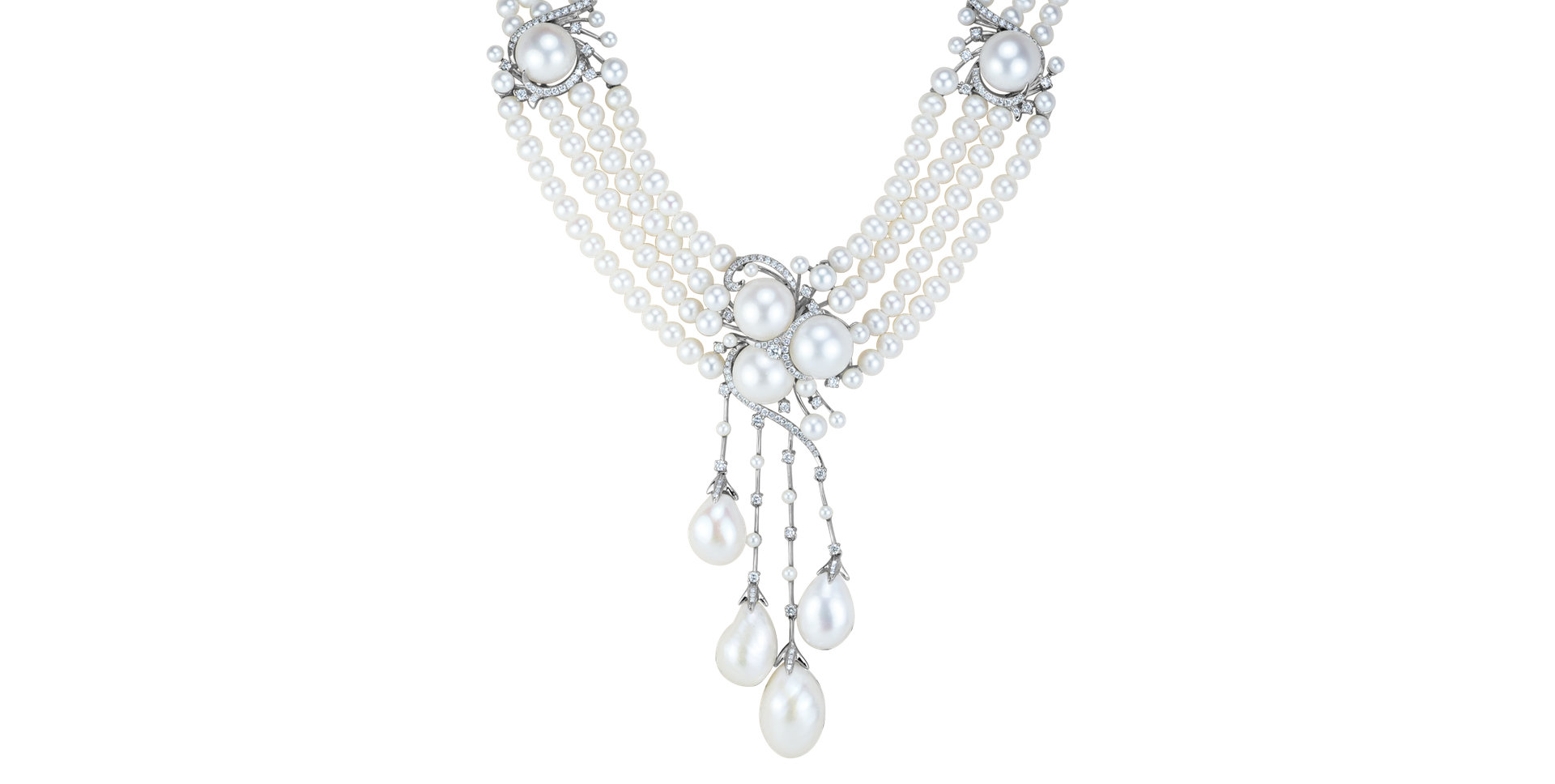 Náhrdelník s diamanty a perlami Versailles Treasure