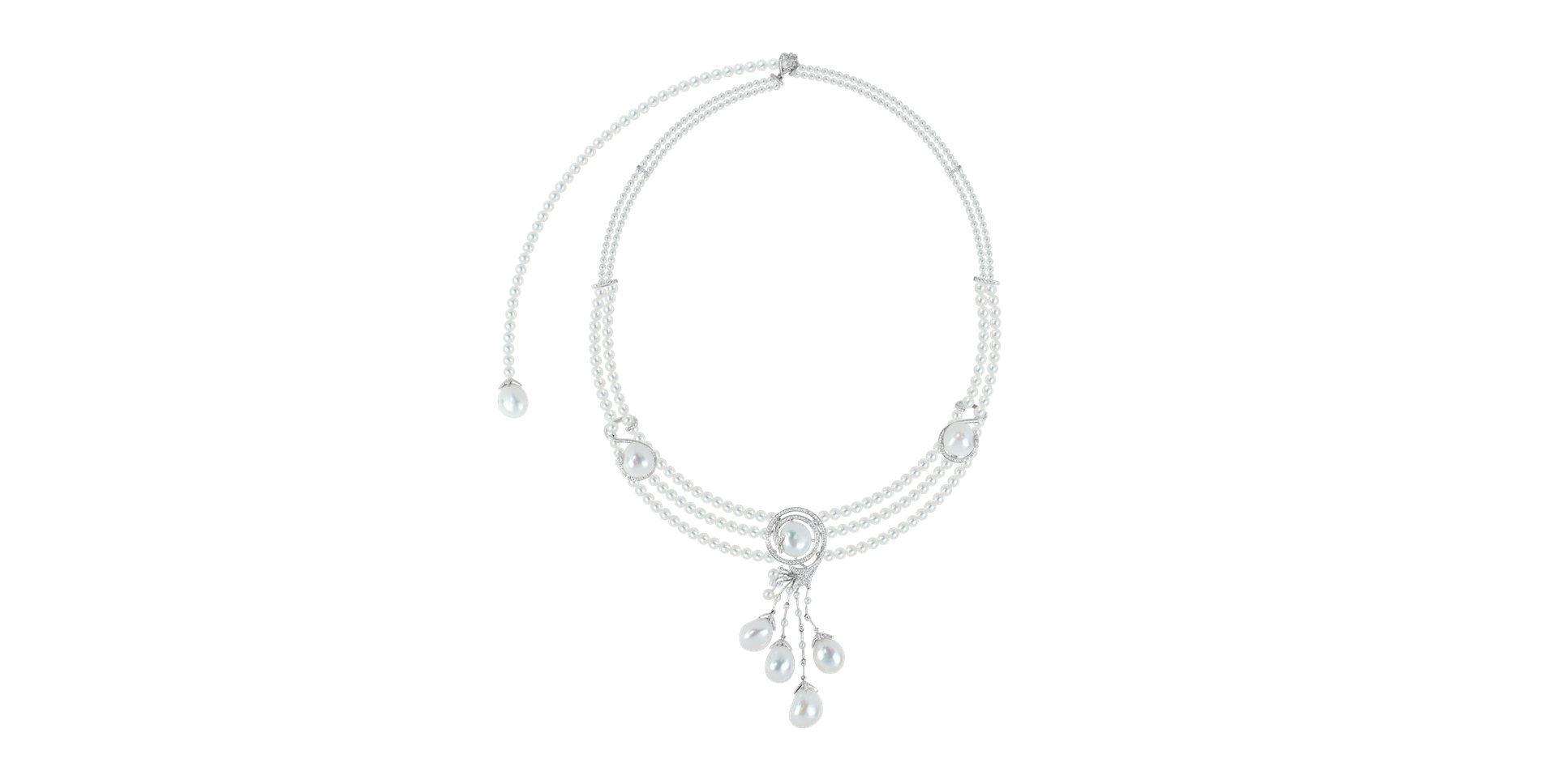 Náhrdelník s diamanty a perlami Venus Signature