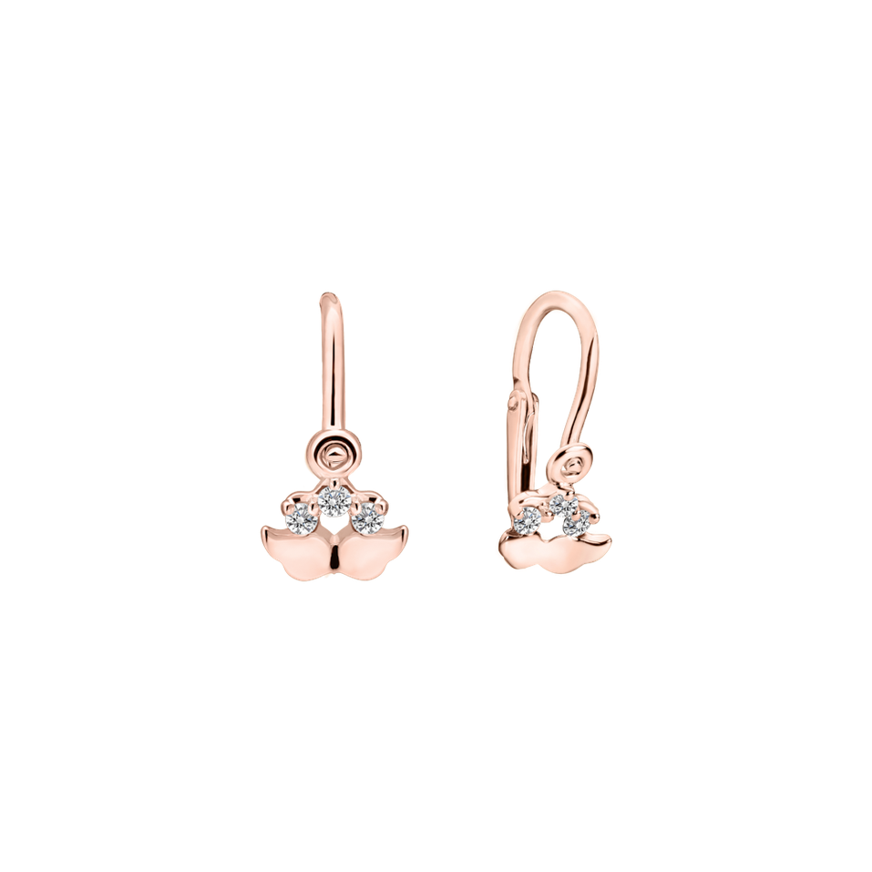 Dětské náušnice s diamanty Wings