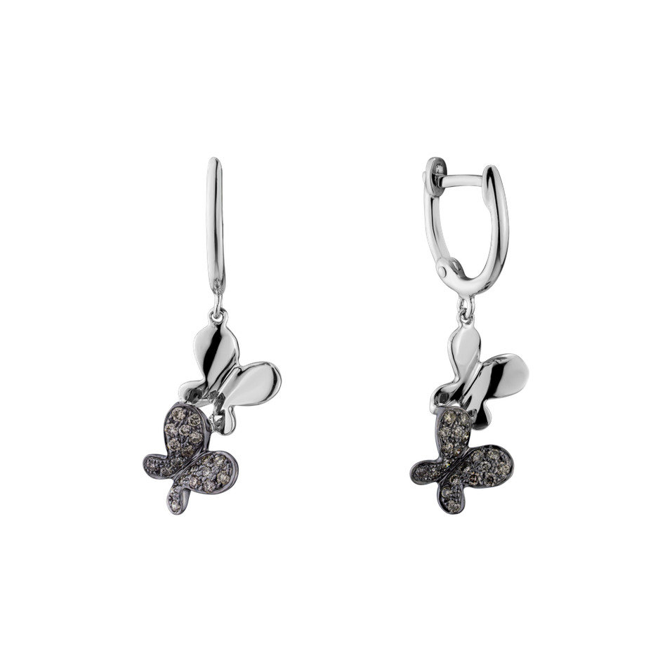 Náušnice s hnědými diamanty Fantastic Gem